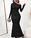 Women Knit Sweater Dress Fashionable Elegant Asymmetric Neckline Glitter Mermaid Dress(Small) Black