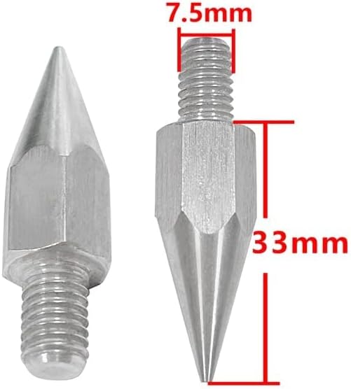 2pcs Replacement Stainless Steel Mini Prism GPS Pole Point M10 M9.7mm M8 Mle Sharp Pole Purveryinoint Sg Rtk Pole7.5mm Sty