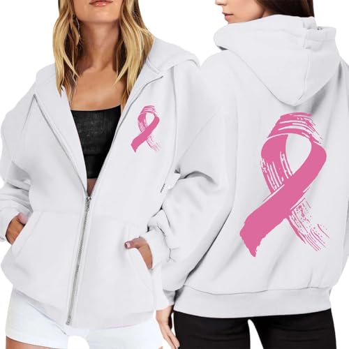 Sensibilisation cancer du sein avec le sweat zippé en polaire et tee shirt Octobre Rose