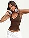 Avidlove Womens Plunge Tank Tops Trendy Sexy Deep V Neck Slim Fitted Going Out Fashion (Brown, S)