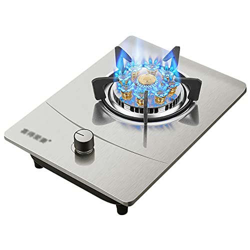 Gas Hob 33Cm Built-In Gas Cooktop, Table-Top Cooking,Stainless Steel Or Black Glass Panel Cooktop For Lpg/Ng,Cast Iron Pan Suppo