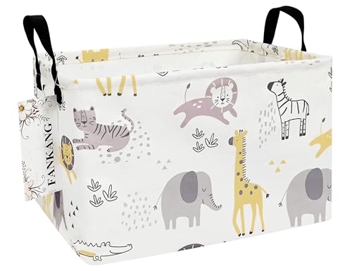 FANKANG Storage Bins, Nursery Hamper Canvas Laundry Basket Foldable with