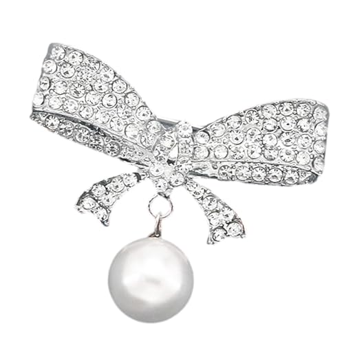 Stylish Bowknot Designs Brooch with Crystals Sturdy Alloy Accessory for Women Diamonds Bowknot Brooch