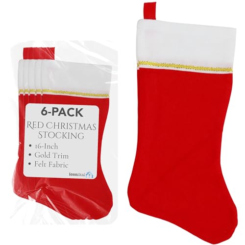 Iconikal 6-Pack Felt Christmas Stocking
