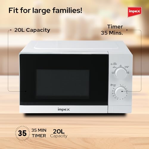 فرن ميكروويف MO 8101A من امبيكس - سعة 20 لتر، طاقة 700 واط، 5 مستويات طاقة، ضمان لمدة عامين