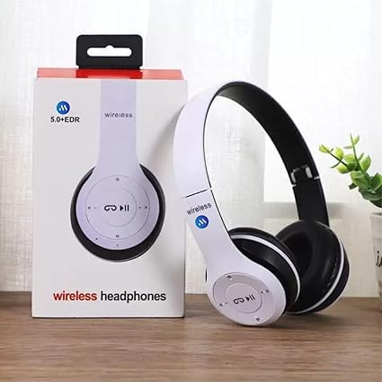 Fabbay Clear-Crisp Audio with Mic & FM+SD Card Support with 8 Hour Battery Backup Bluetooth Headphone (White, True Wireless)-image-8