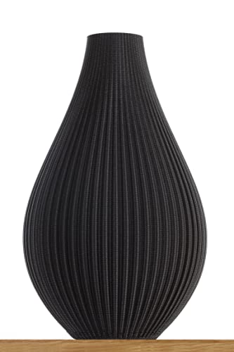 3D Vase Blumenvase/Dekovase Susann 17 cm für Schnitt-/ Trockenblumen | nachhaltig | wasserdicht (Schwarz)