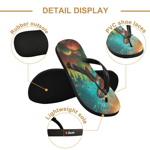 Burbuja Sea Turtle under Sea Flip Flops for Women Men, Soft Thong Sandals Rubber Slippers for Pool Beach Essentials3