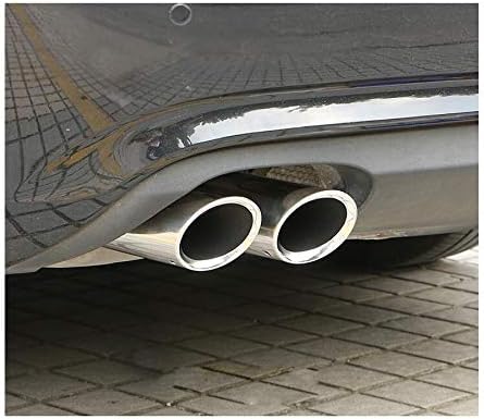 2pcs Silver Stainless Steel Exhaust Tail Rear Muffler Tip Tailpipe Trim compatible For VW Passat 2011 2012 2013 2014 2015 2016 2017 2018 2019 2020 2021 2022 2023 2024 2025
