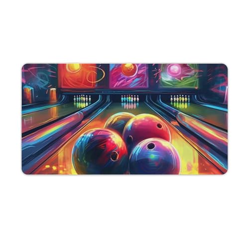 Grand tapis de souris de jeu imprimé bowling clavier ordinateur portable