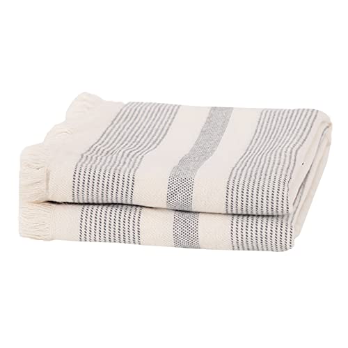 Panku Faux Cashmere Striped Blanket Throw With Fringe, Lightweight Soft Cashmere Like Throw Blanket With Tassels For Couch Sofa Chair, Farmhouse Décor, Modern Warm Boho Blanket 50X60 Black And White #TOP9