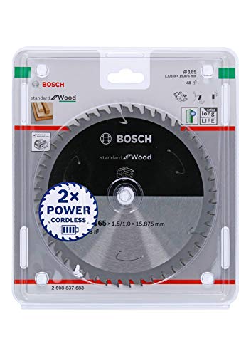 Bosch Accessories Professional Kreissägeblatt Standard for Wood (Holz, 165 x 15,875 x 1,5 mm, 48 Zähne, Zubehör Akku Kreissäge), 165 mm