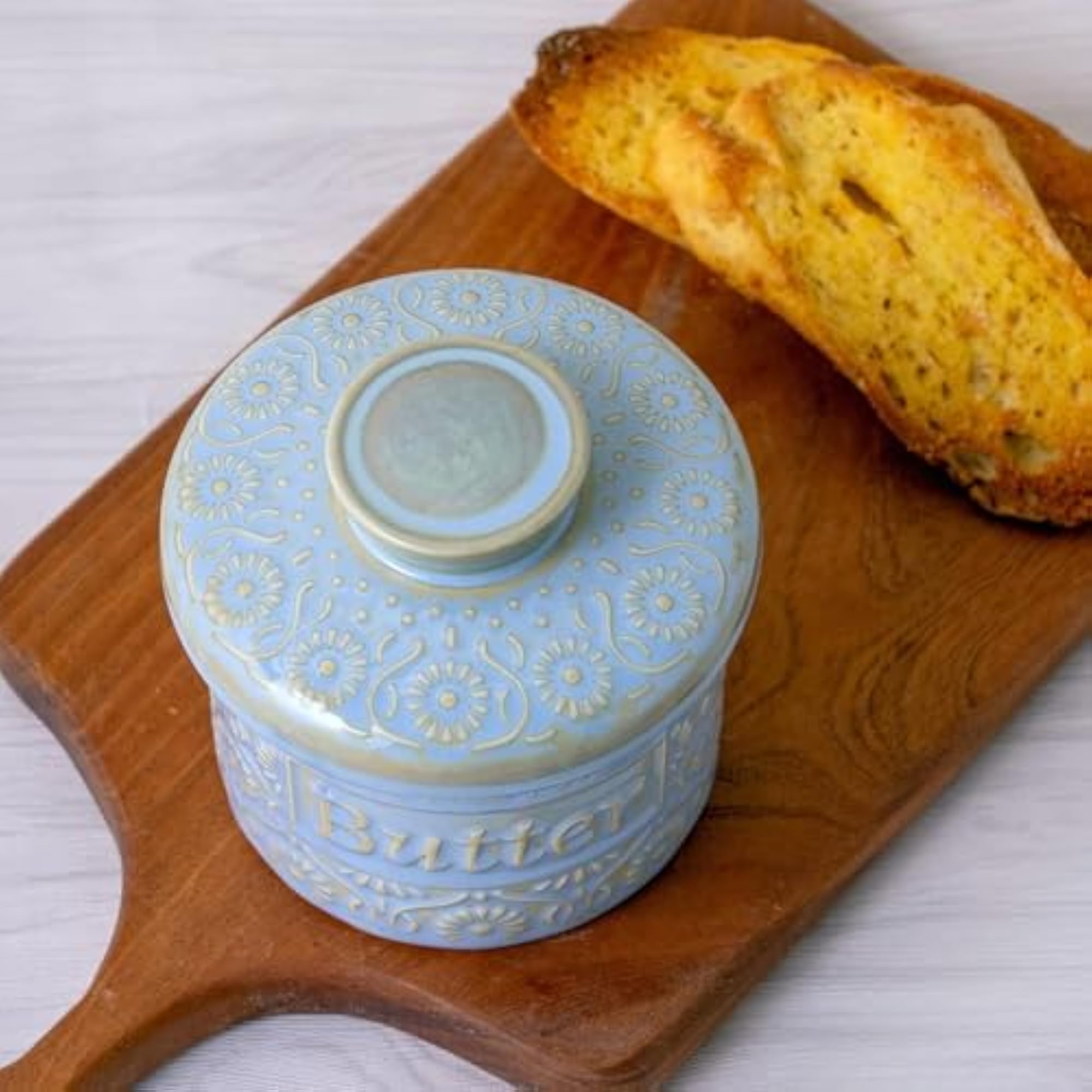 Butter Crock with Lid for Kitchen Storage and Decor