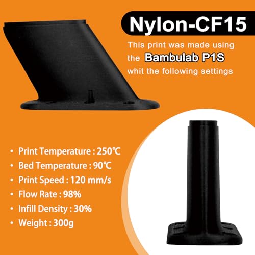 YXPOLYER Kohlefaser-Nylon-Filament 1,75 mm 1kg, PA6 Kohlenstofffaser 3D Filament PA6-CF Nylon-CF 15% Carbonfaser-Verstärkung für Höchste Festigkeit, Hitzebeständig und Vielseitig Einsetzbar – Bild 4