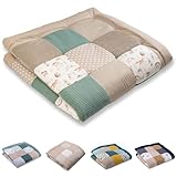 ULLENBOOM ®Alfombra para gatear de bebé 140 x 140 cm acolchada en Amigos del bosque (Made in EU) - Alfombra para gatear con 100% algodón OekoTex®, ideal como alfombra de juego para bebés