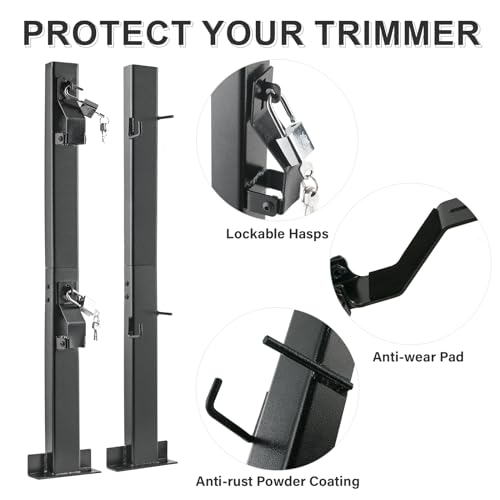 Fumingpal 2 Place Trimmer Rack Rack Weed Eater Racks for Trailer Landscape Hand Tool Trailer Tool Rack - Thumbnail 4