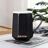 ♥ Cerámica de alta calidad: la taza de café está hecha de cerámica de alta calidad, muy resistente, después de la cocción a alta temperatura. Después de 8 procesamientos perfectos.