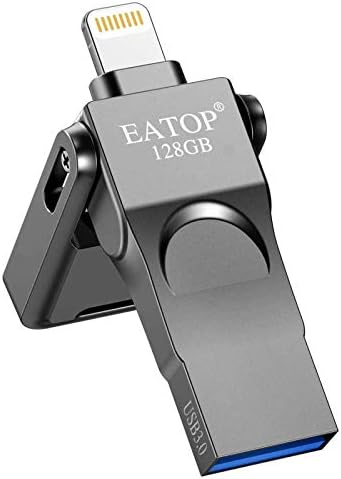 USB Flash Drive 128GB Photo Stick for iPhone, iPhone Flash Drive with 3 Ports, EATOP iPhone Memory Stick Compatible for…