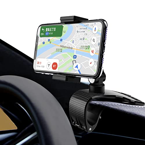 車載ホルダー クリップ式 車載スマホホルダー ダッシュボード・室内にも適用 操作簡単 スマホスタンド 高安定性 角度調整 落下防止 幅5.5-8.8cmのスマホ対応