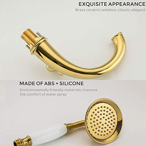 Robinet de baignoire en laiton doré chic avec douchette