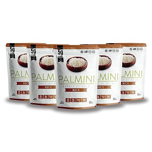 Riso PALMINI - Cuori di Palma - Poche Calorie - Pochi Carboidrati - Keto - Vegan | Non OGM - Senza Glutine - Senza Zucchero - Kosher - 338g | (Confezione da 1)