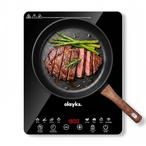 olayks Protable Induction Cooktop, 1800w Hot Plate Electric Stove with