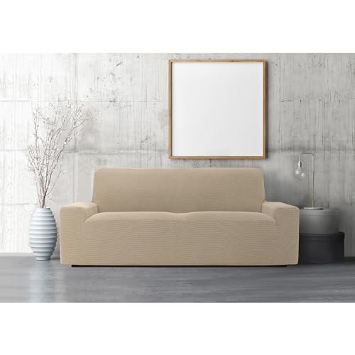 SOFASKINS® super elastischer überzug, Sofabezug 2 sitzer, atmungsaktiv, bequem und langlebig, Sofa überzug, Einfach anzubringen, Maße (140-180Cm), Farbe Beig