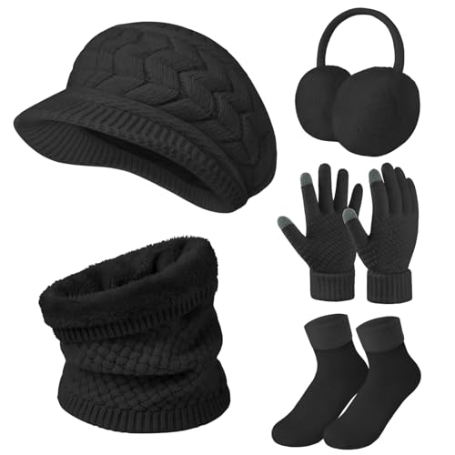 Niwicee Gorro Bufanda De Punto Guantes Mujer Invierno Conjunto Gorro De Punto Bufandas Guantes De Pantalla Táctil Orejeras Calentadores Suaves Calcetines Invierno Regalos Para Mujer Niwicee Gorro Bufanda De Punto Guantes Mujer Invierno Conjunto Gorro De Punto Bufandas Guantes De Pantalla Táctil Orejeras Calentadores Suaves Calcetines Invierno Regalos Para Mujer