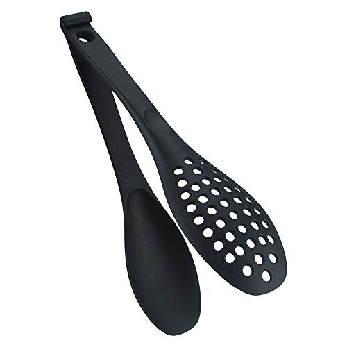 Salad Tongs for Serving FoodDetachabler 3 in1 Cooking Spoon Salad Servers for DessertSpaghetti ServerBakingMultifunctional Combination Nylon Food Tongsblack