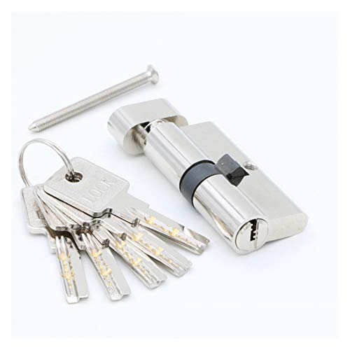 Bombin Cerradura Seguridad,Cilindro Cerradura Segu Cilindro de la puerta 55 65 70 75 80 85 90 mm Seguridad Cerradura cobre Dormitorio interior manija latón llave bloqueo 5 llaves(DC 70MM)