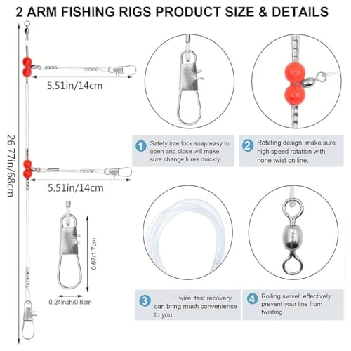 6 Pzs Cable de Pesca con Anillos y Nailon Azul miniatura 7