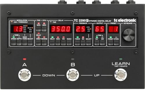 TC Electronic 2290 Dynamic Digital Delay Pedal Mit 128 Presets, 3 Fußschaltern, Dediziertem 'Learn' Tap Tempo Mit Sub-Divisions und Feedback Path FX Insert FX-Einschub