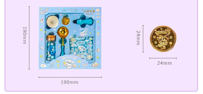 Miniatura 7 de Kuromi Wax Seal Kit 6 in 1 DIY Sealing Wax Seal Stamp Kit Includes Wax Seal Stamp, Wax Stamp Spoon and Candles Use to Letters Invitations & Gift