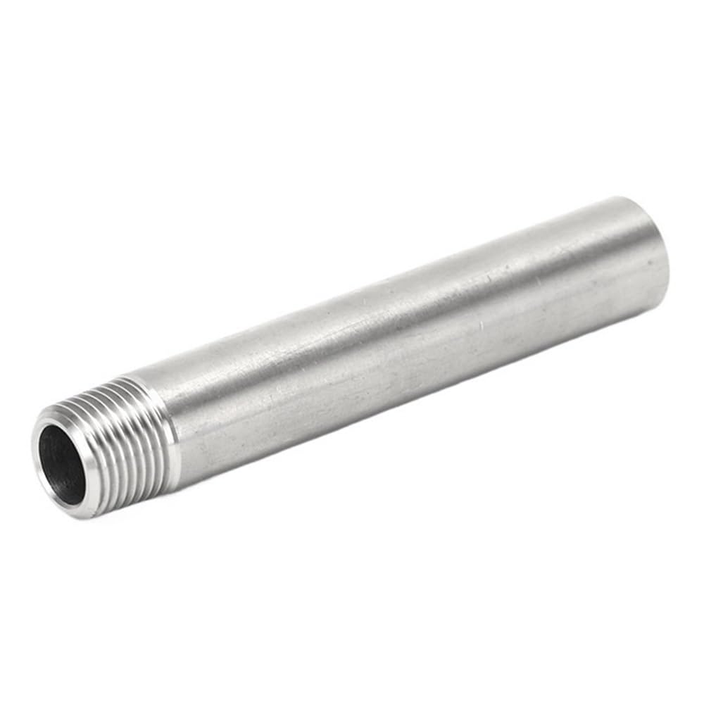 Accesorio de tubo con rosca externa y extensión de acero inoxidable sin costura anticaídas
