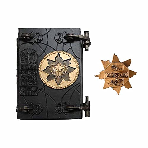 S-JIANG Libro de Hamunaptra - Necronomicon Libro de magia oscura Demon Evil Dead Summon Book Altar Ceremonia Prop Book Colección Sala de estar Decoración de escritorio Bonito Cover