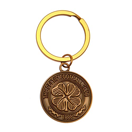 Image of Celtic FC Crest Keyring (One Size) (Antique Gold)