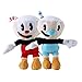 Peluche 2pcs / Lot Anime Peluche Giocattolo Mugman Il Diavolo leggendario Chalice Dolls Pelice Bambole Avventura Giocattoli per Bambini Giocattoli per Bambini Regali di Compleanno (Color : 2pcs)
