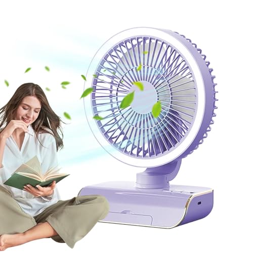 Ventilateur de voyage rechargeable 2000mAh à 5 vitesses avec télécommande - 7