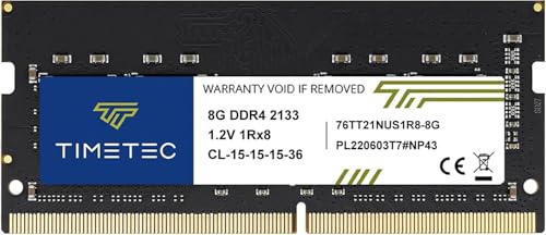 Timetec 8 Go DDR4 2133 MHz (PC4-2133P) PC4-17000 SODIMM – Non ECC sans Tampon, 260 Broches, 1,2 V, CL15, RAM pour Ordinateur Portable, Mini-PC et Ordinateur...