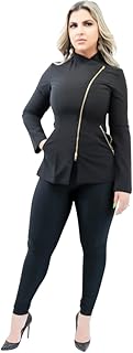 All in beauty Top Scrubs for Women, Gold Zipper Aestheticians Uniform for Spa,Scrubs for Women Long Sleeve.Stylist Jacket. (xs)