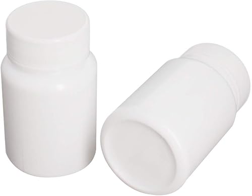 Othmro Botellas de reactivo químico de laboratorio de plástico PE 20pcs, 2.0 fl oz/2oz boca ancha 25mmID muestra redonda contenedor de