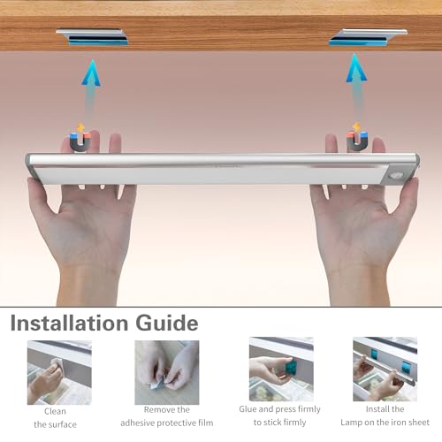 Image of 12PC Curved Under Cabinet Lights Replacement stickys | Replacement Magnetic Strips with Adhesive Backing for Under Cabinet Lighting Universal Blue Iron Sheet