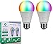 LED Smart Light Bulb, E26 WiFi Light Bulb Works with Amazon Alexa Google Home and IFTTT, RGBCW Color Changing, 2700K to 6500K Dimmable, No Hub Required, A19 60W Equivalent (2 Pack)