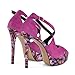onlymakerheels Platform Stiletto High Heels for Women, Round Open Toe Ankle Strap Sexy Heeled Sandals Purple Size9