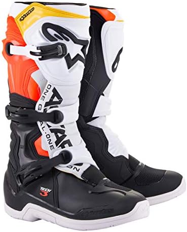 AlpinestarsUnisex-Adult Tech 3 Boots Black/White/Red/Fluo Yellow Sz