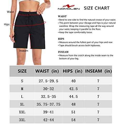 Nomolen Women's Hiking Cargo Shorts Quick Dry Lightweight 7" Athletic Golf Casual Summer Shorts With Zipper Pockets Upf 50+ #TOP5