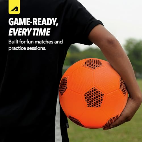 Image of Boldfit BounceLite Football Lightweight PVC Soccer Ball for Kids, Ideal for Beach, Pool, Indoor & Outdoor Play, Soft Training Football for Toddlers & Beginners, Orange - Size 3
