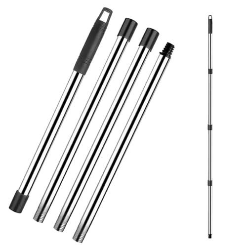 txuzong Palo de Fregona Telescópico Acero Inoxidable 40-147cm | Mango PP Antideslizante | Pertiga Ajustable para Limpieza de Suelos, Cristales y Coches | Hogar, Lavadero, Hotel