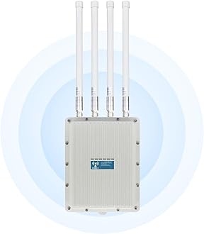 KuWFi WiFi 6 Wireless AP Router WiFi Extender Signal Booster Outdoor Indoor Long Range 360-degree omnidirectional Access Point WiFi Dual Band 1800Mbps Supports AP/Gateway/Repeater