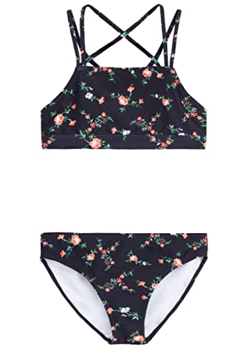 Kanu Surf Girls' Aria Beach Sport Upf 50+ Mini Tankini Two Piece Swimsuit, Rose Garden Black, 12 #TOP27